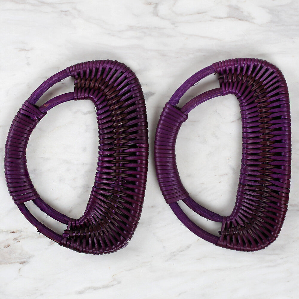 Loren Bambu Patlıcan Moru 2'li Çanta Sapı